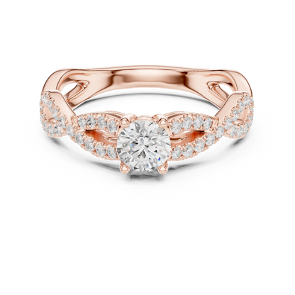 Round Side Stone Lab Grown Diamond Ring