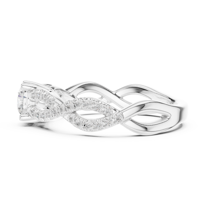 Round Side Stone Lab Grown Diamond Ring