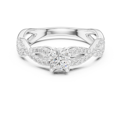 Round Side Stone Lab Grown Diamond Ring
