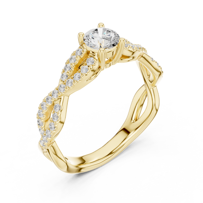 Round Side Stone Lab Grown Diamond Ring