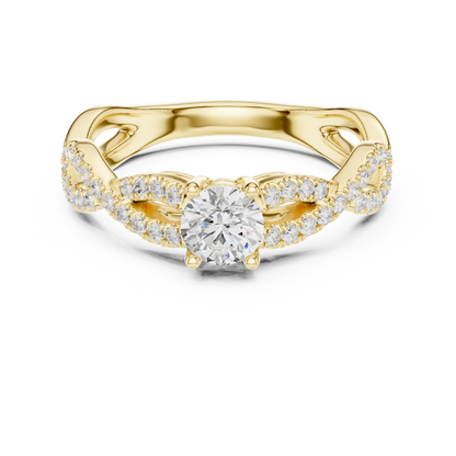 Round Side Stone Lab Grown Diamond Ring
