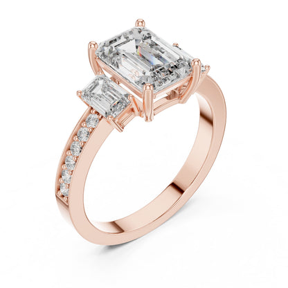 Mixed Shape Lab Grown Diamond Side Stone Ring