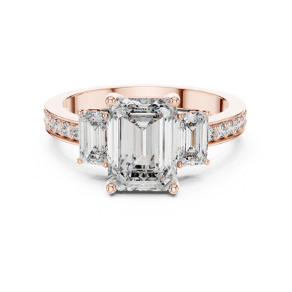 Mixed Shape Lab Grown Diamond Side Stone Ring