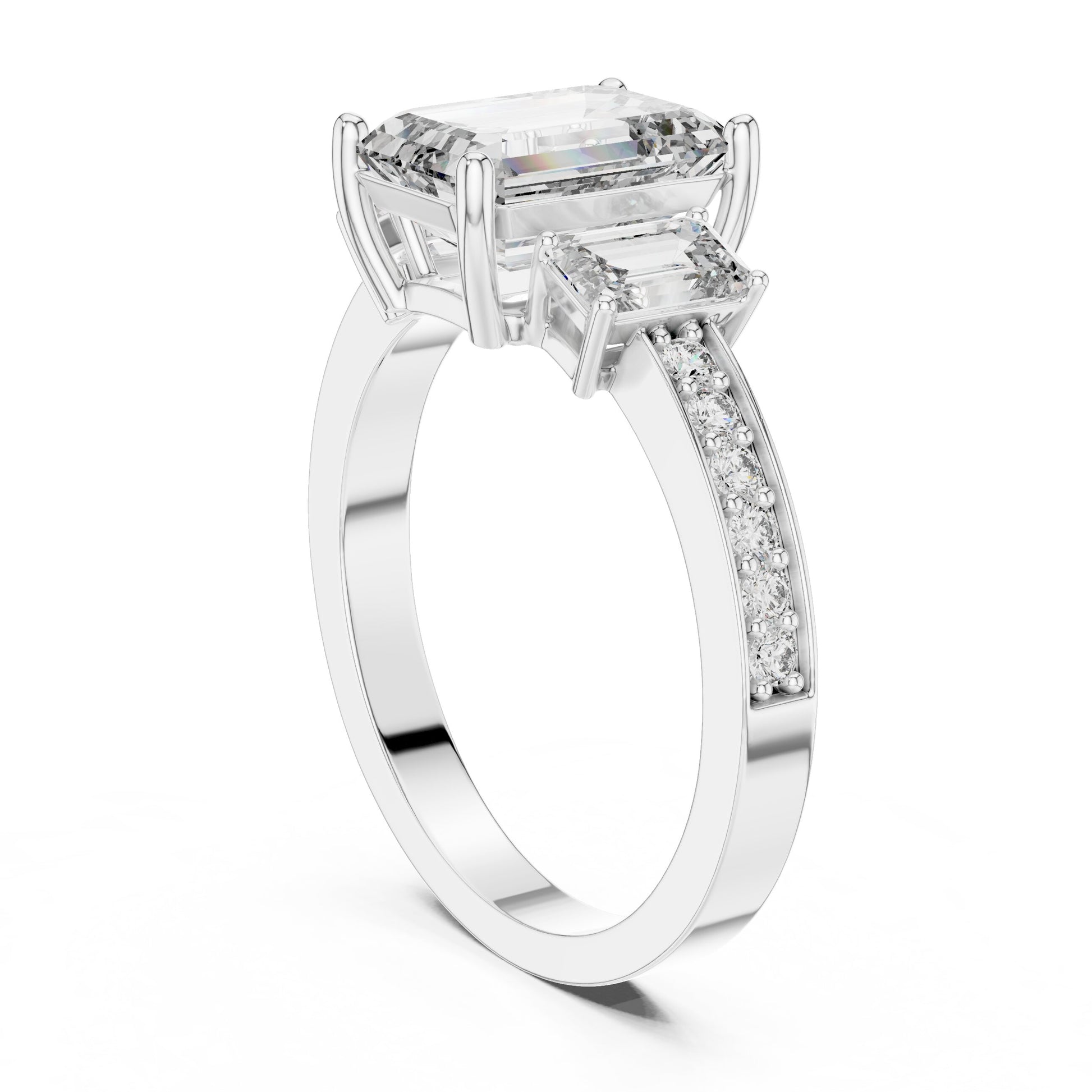 Mixed Shape Lab Grown Diamond Side Stone Ring
