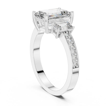 Mixed Shape Lab Grown Diamond Side Stone Ring