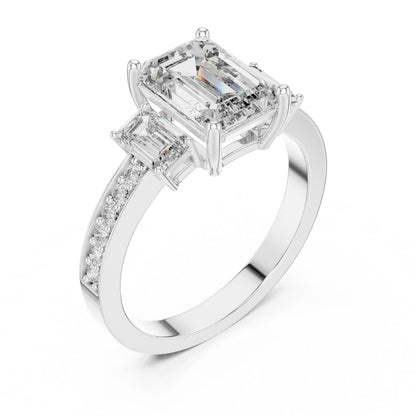 Mixed Shape Lab Grown Diamond Side Stone Ring