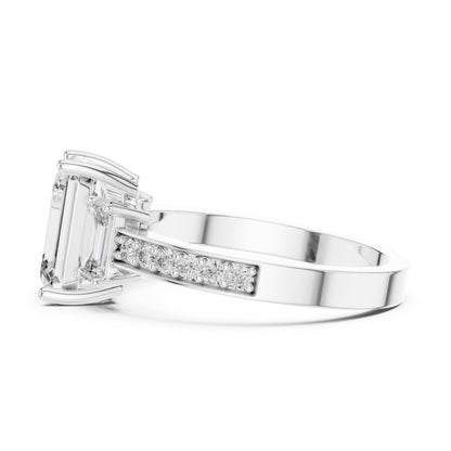 Mixed Shape Lab Grown Diamond Side Stone Ring