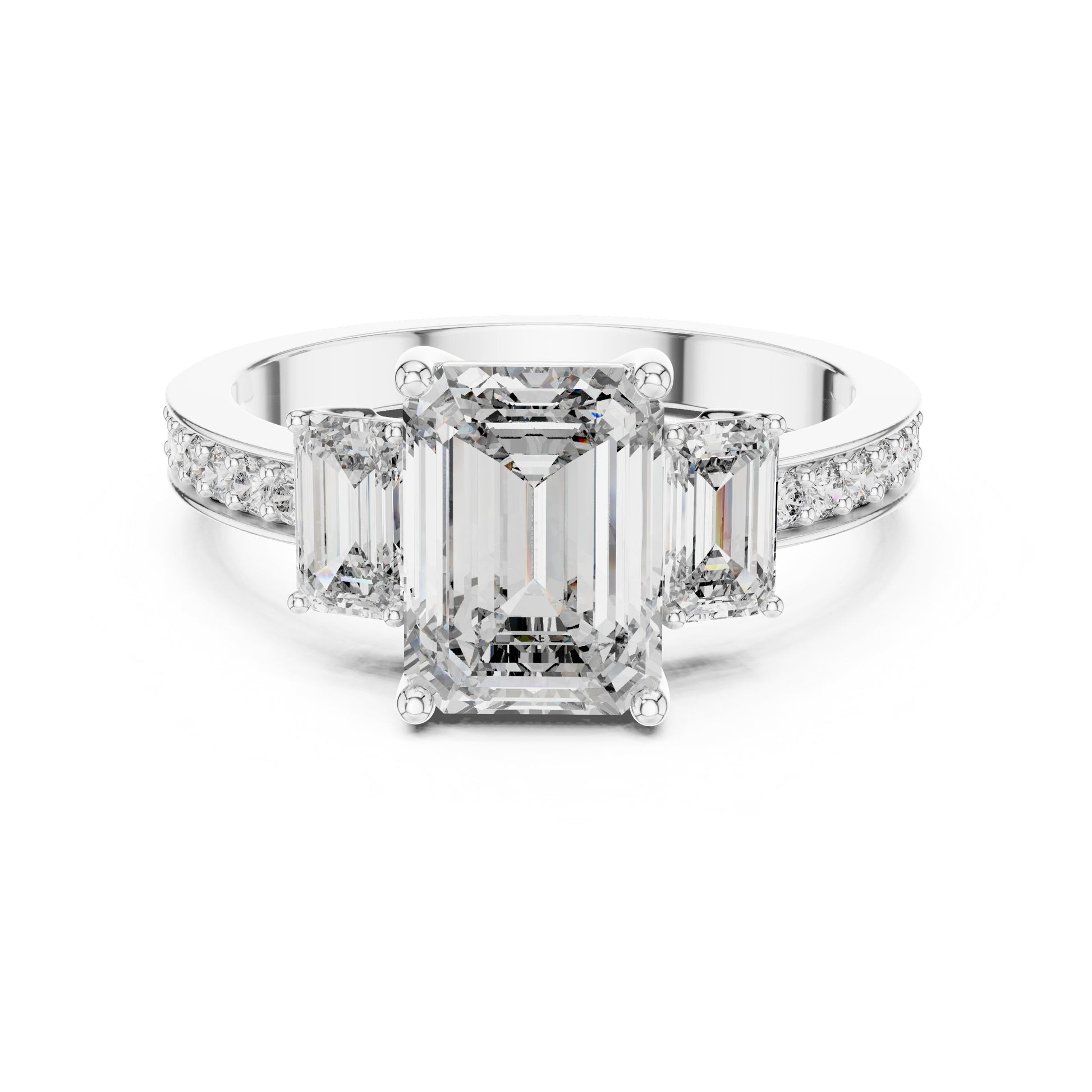 Mixed Shape Lab Grown Diamond Side Stone Ring