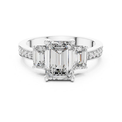 Mixed Shape Lab Grown Diamond Side Stone Ring