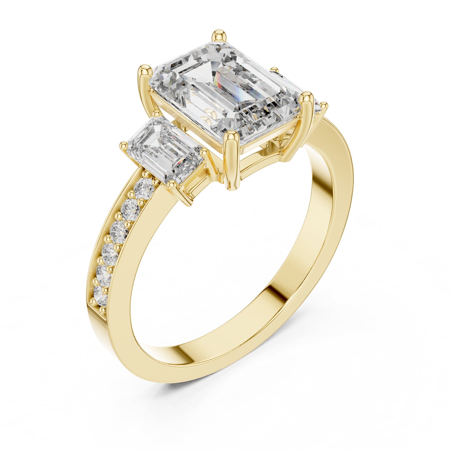Mixed Shape Lab Grown Diamond Side Stone Ring