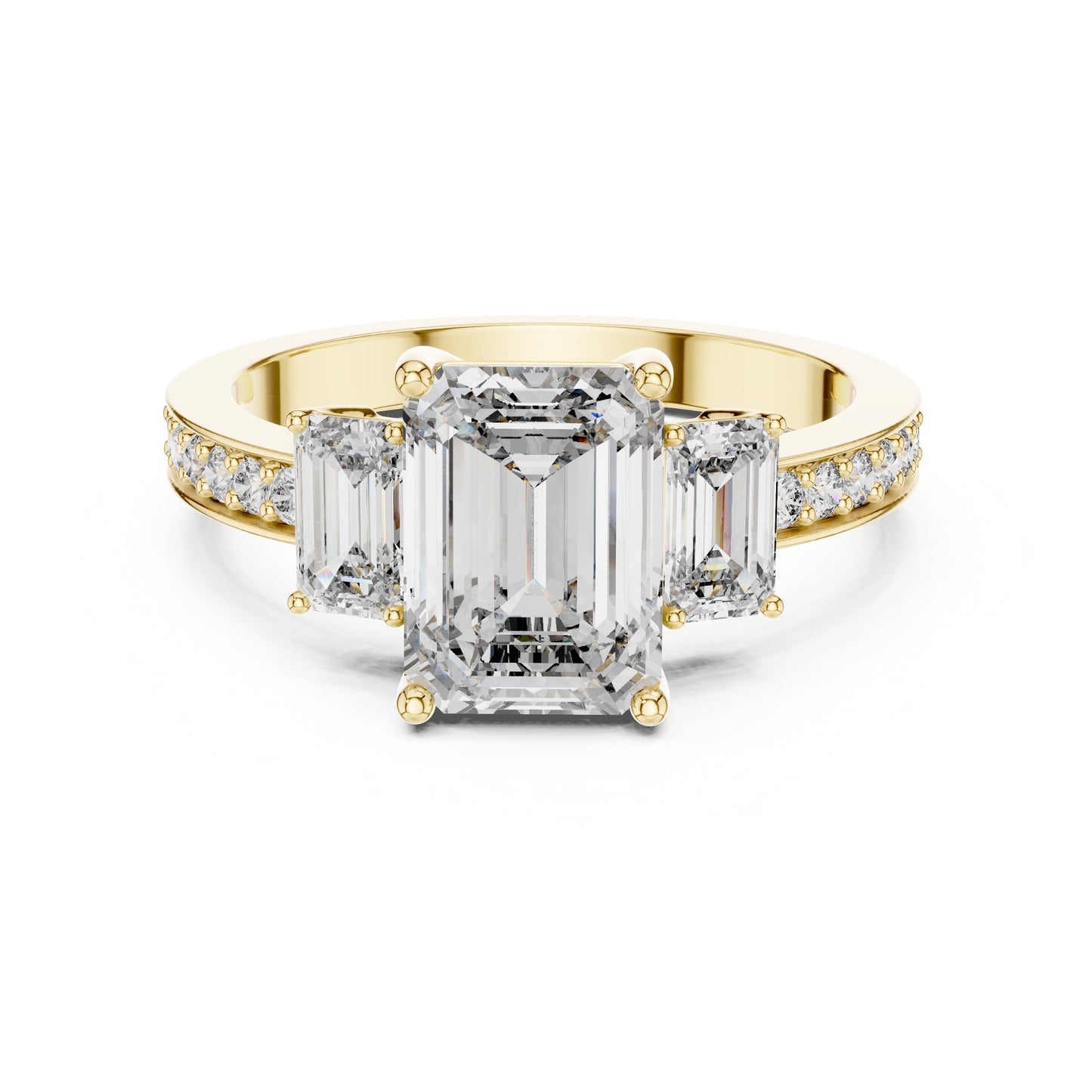 Mixed Shape Lab Grown Diamond Side Stone Ring