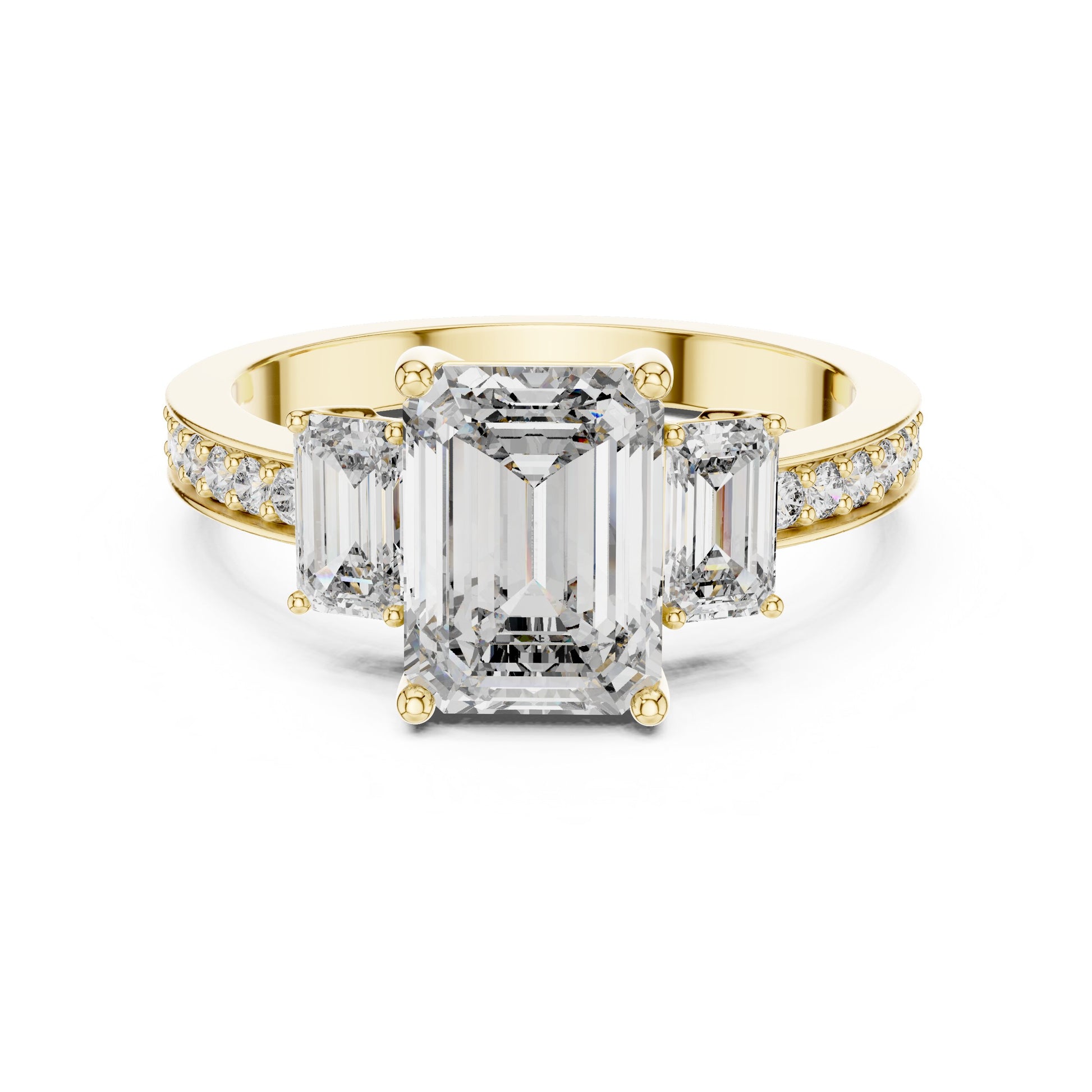Mixed Shape Lab Grown Diamond Side Stone Ring