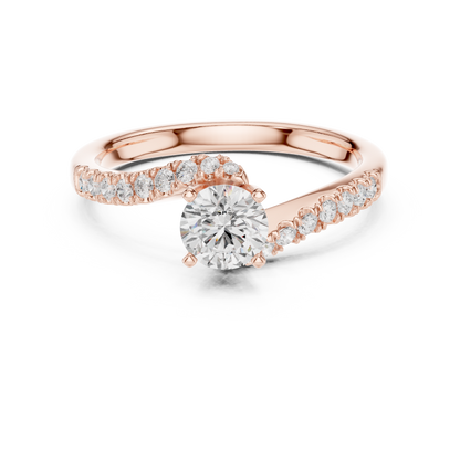 Round Side Stone Lab Grown Diamond Ring