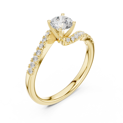 Round Side Stone Lab Grown Diamond Ring