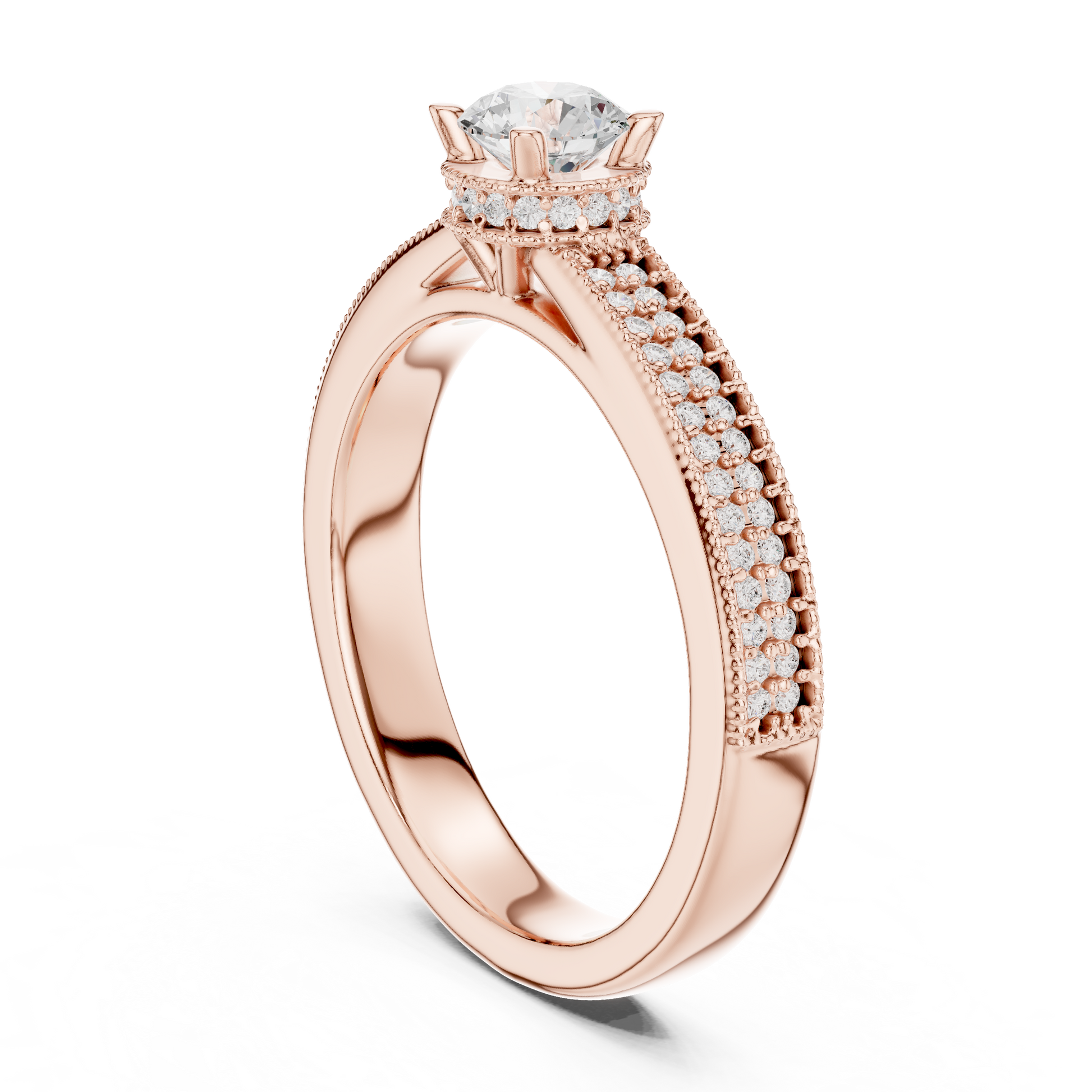 Round Halo Lab Grown Diamond Ring