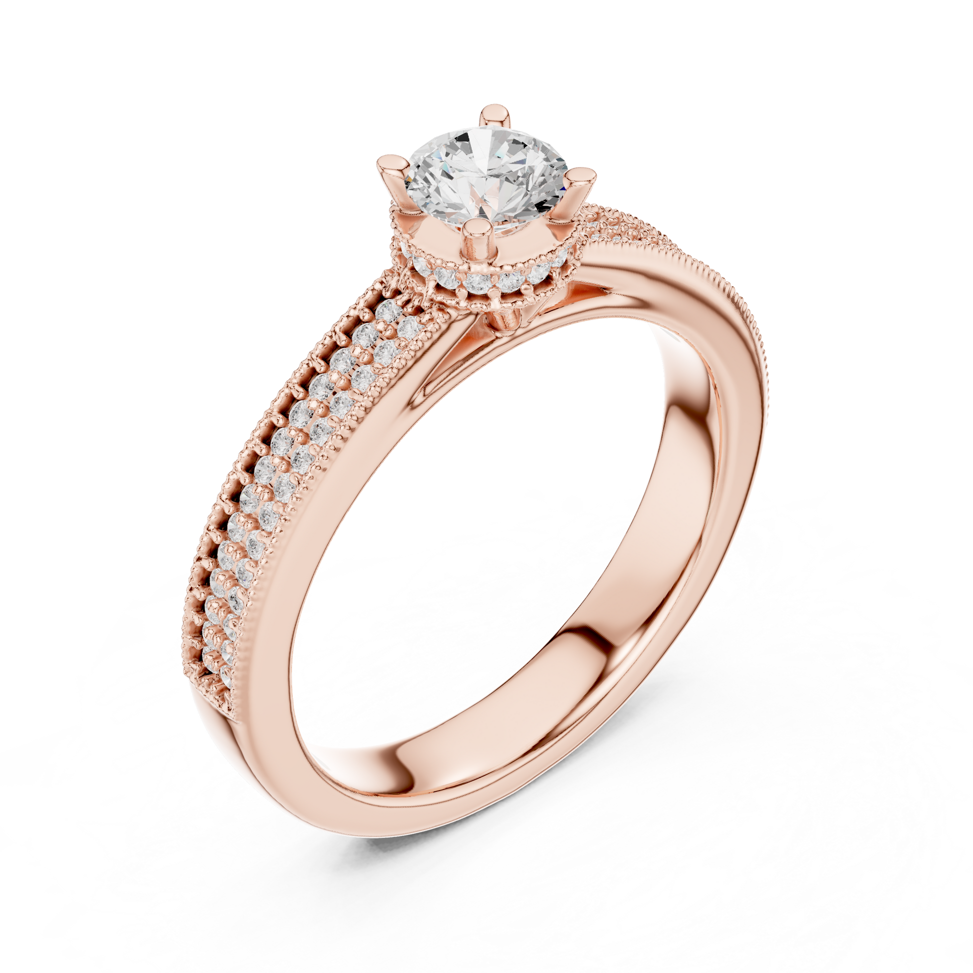 Round Halo Lab Grown Diamond Ring