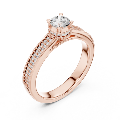 Round Halo Lab Grown Diamond Ring