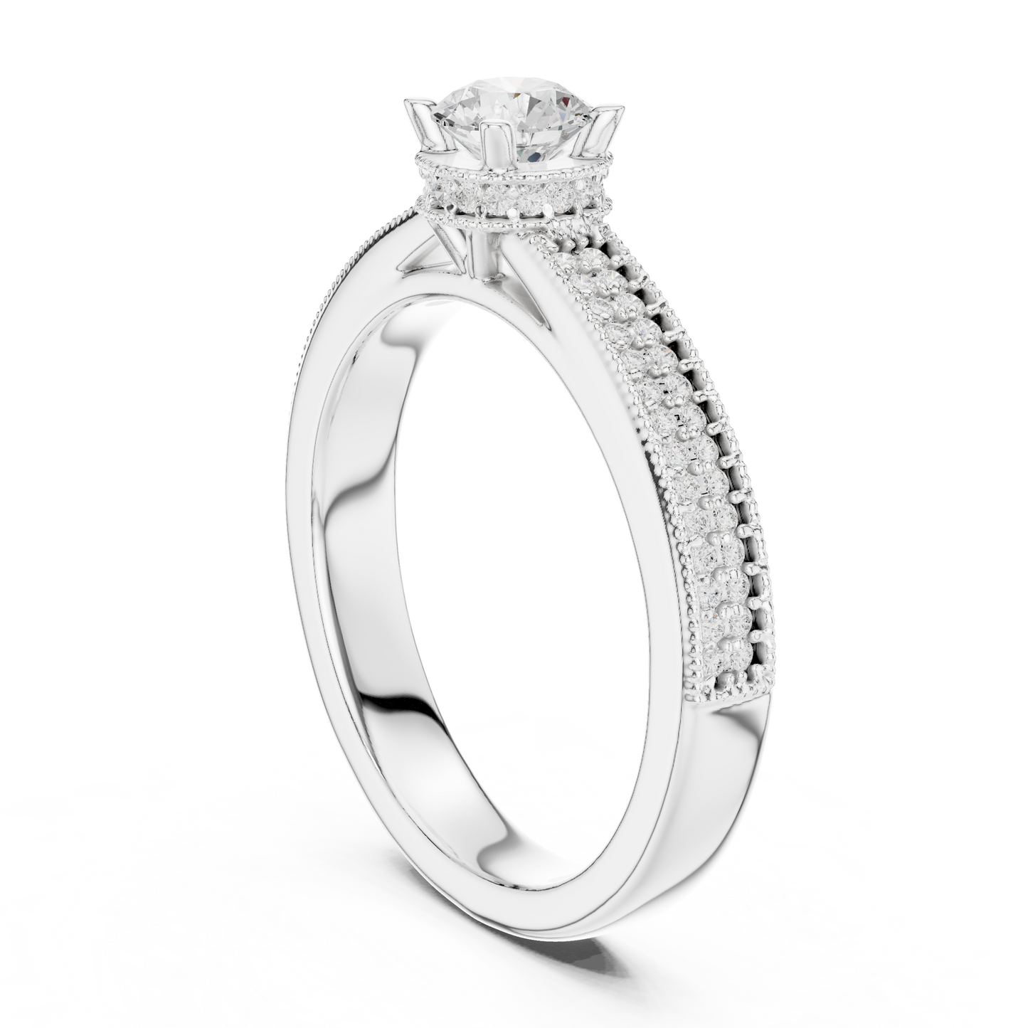 Round Halo Lab Grown Diamond Ring
