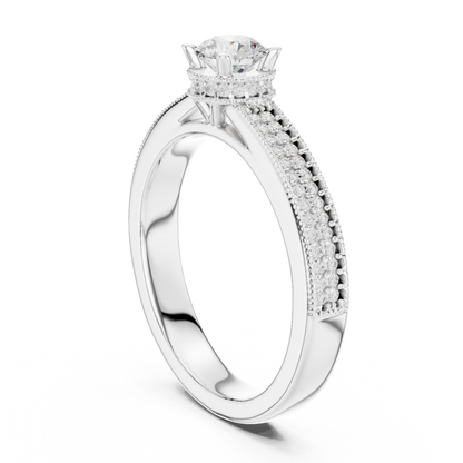 Round Halo Lab Grown Diamond Ring