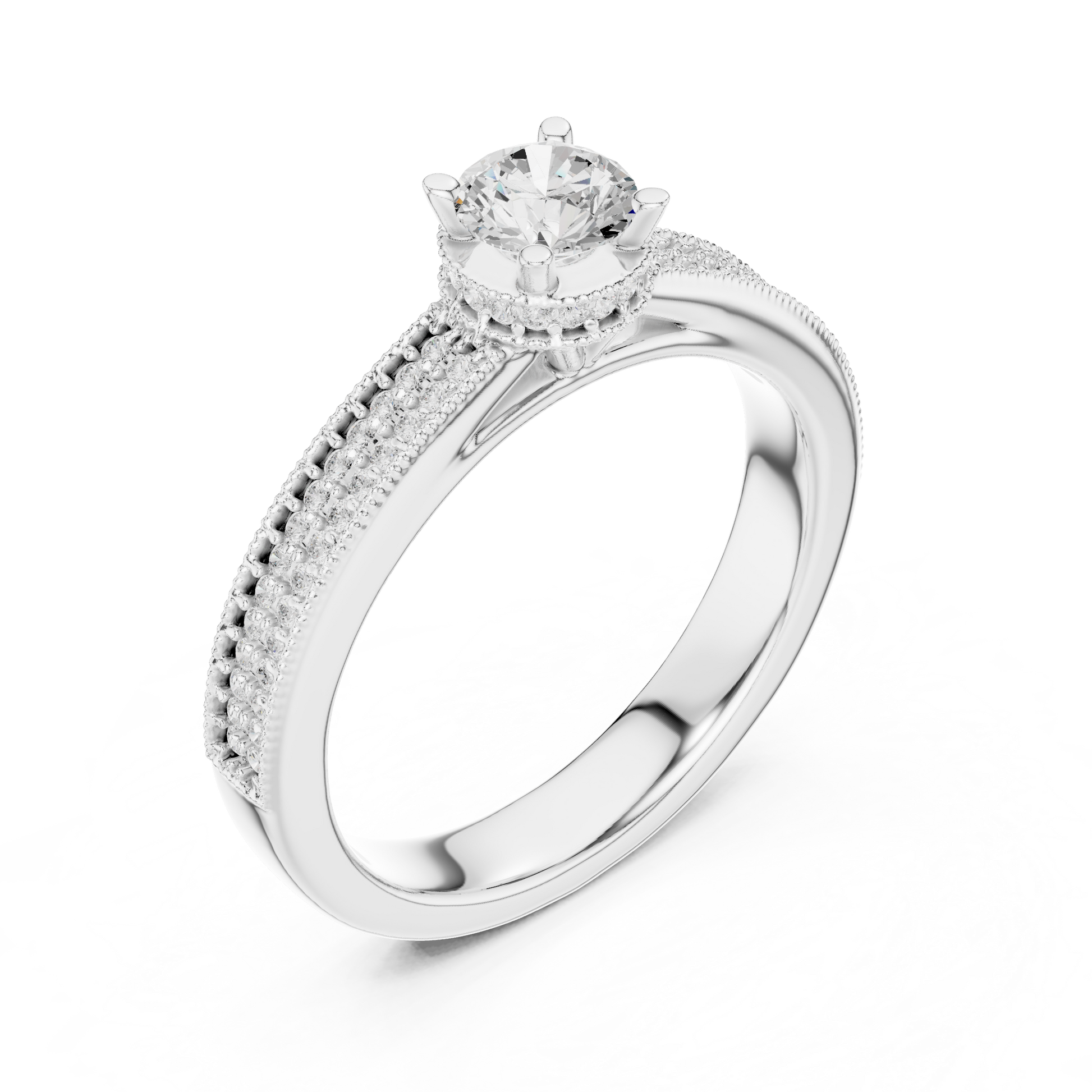 Round Halo Lab Grown Diamond Ring