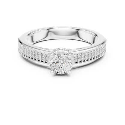 Round Halo Lab Grown Diamond Ring