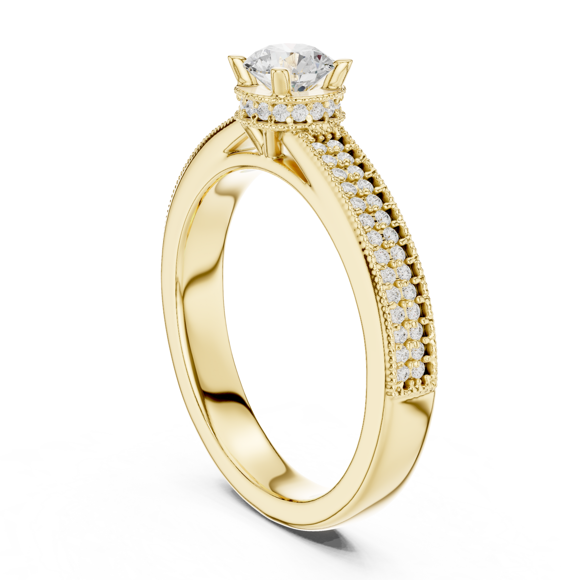 Round Halo Lab Grown Diamond Ring