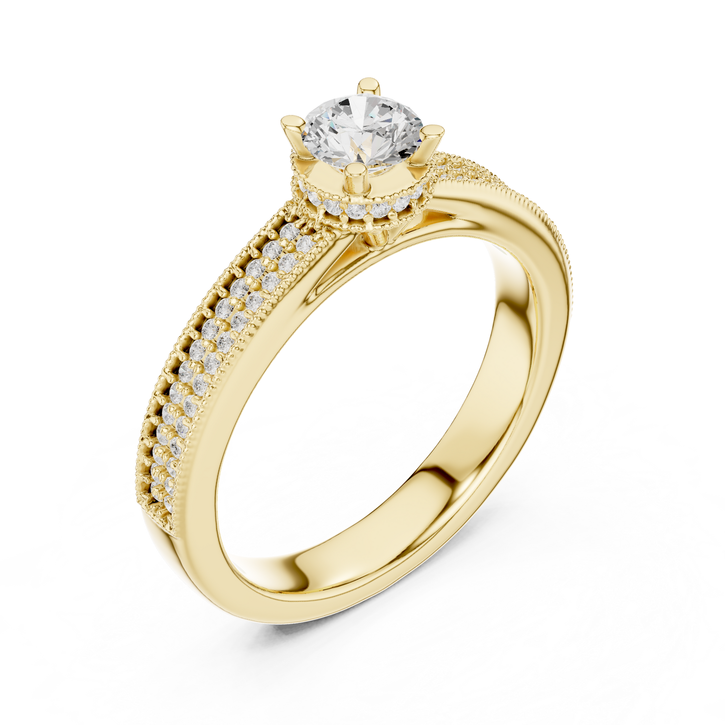 Round Halo Lab Grown Diamond Ring