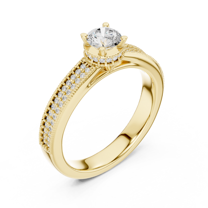Round Halo Lab Grown Diamond Ring