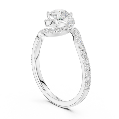Round Halo Lab Grown Diamond Ring