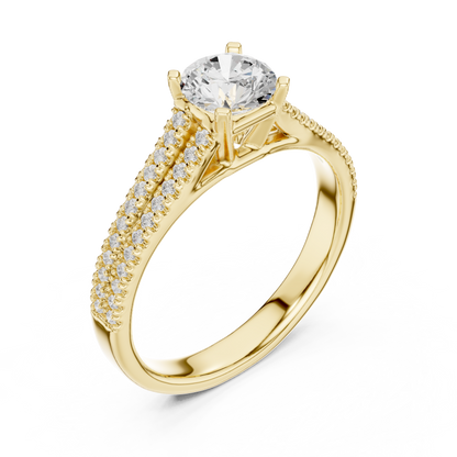 Round Side Stone Lab Grown Diamond Ring