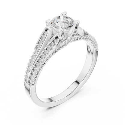 Round Halo Lab Grown Diamond Ring