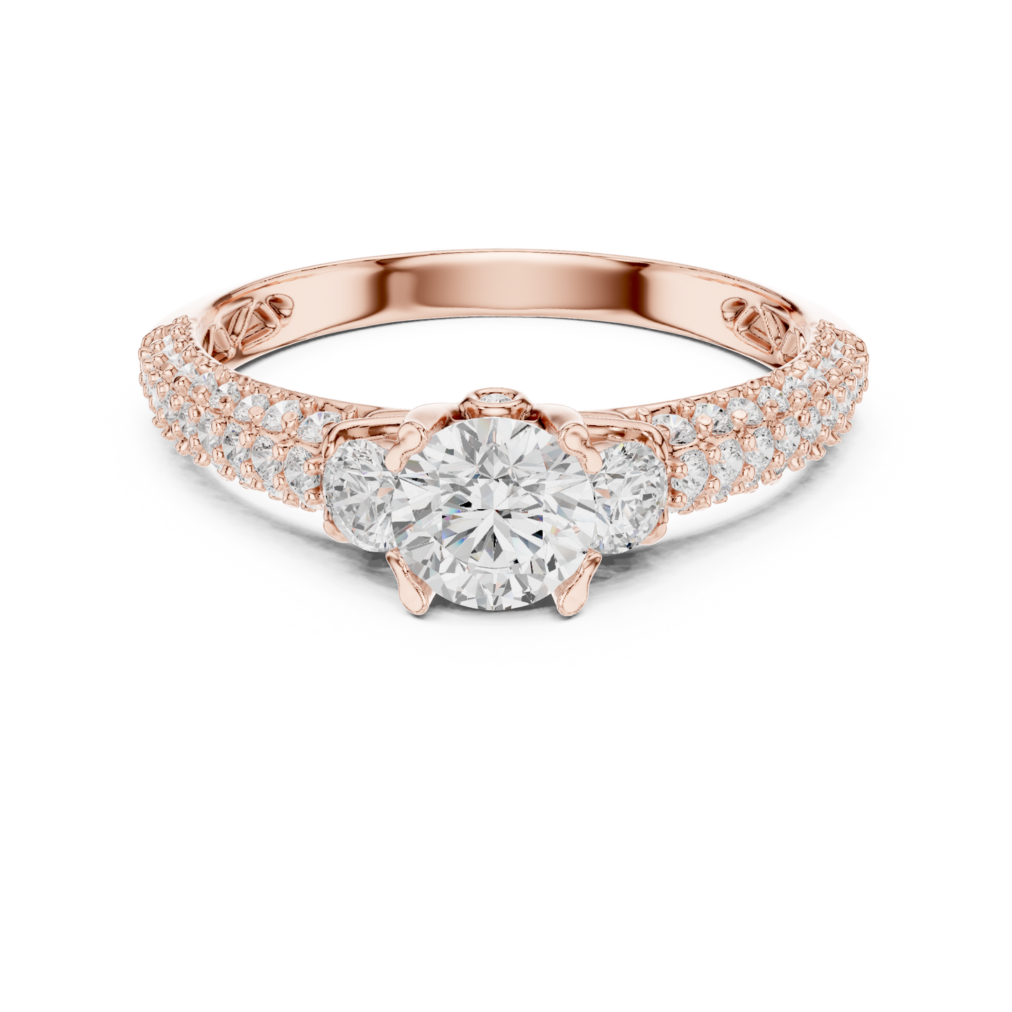 Round Pave Lab Grown Diamond Ring