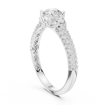 Round Pave Lab Grown Diamond Ring