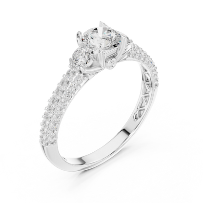 Round Pave Lab Grown Diamond Ring