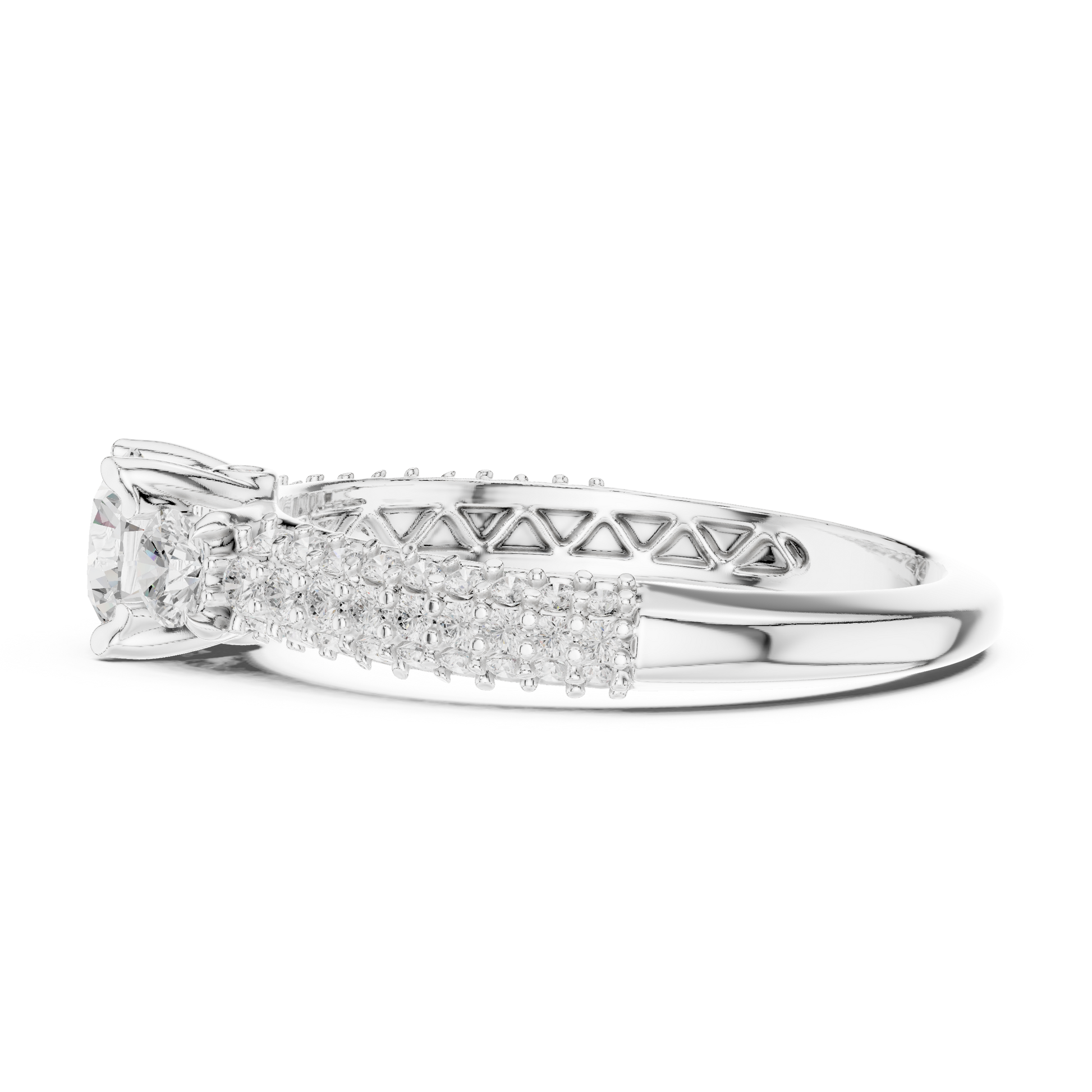 Round Pave Lab Grown Diamond Ring