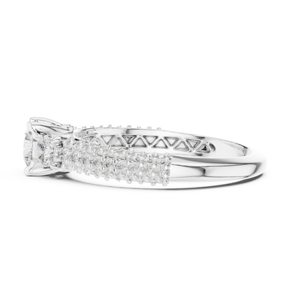 Round Pave Lab Grown Diamond Ring