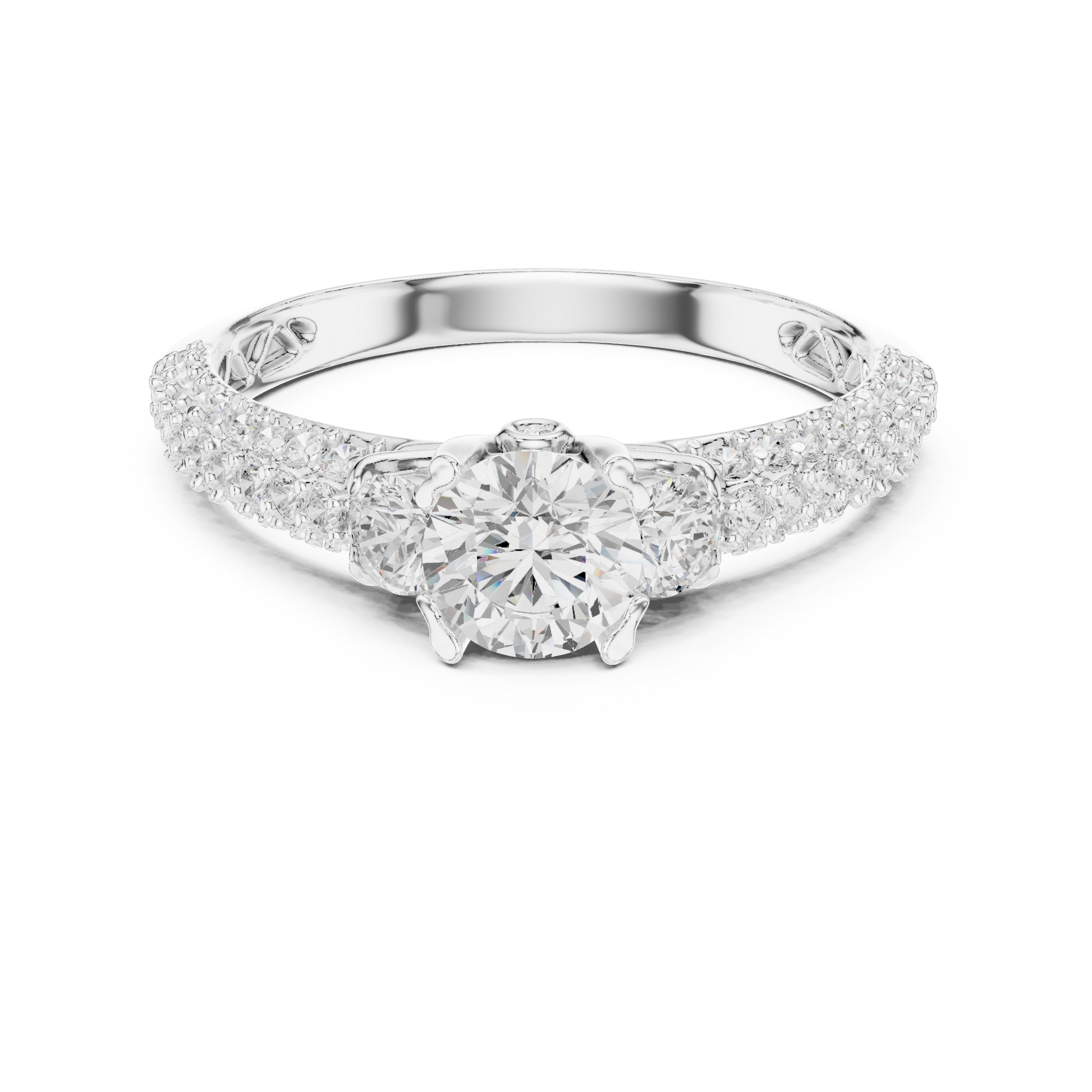 Round Pave Lab Grown Diamond Ring