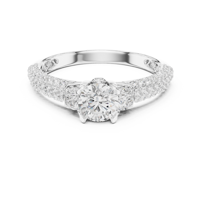 Round Pave Lab Grown Diamond Ring