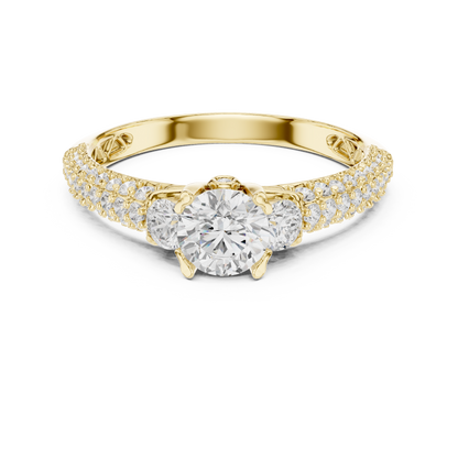 Round Pave Lab Grown Diamond Ring