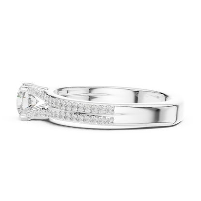 Round Side Stone Lab Grown Diamond Ring