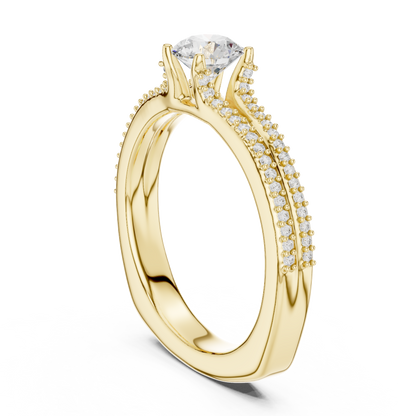 Round Side Stone Lab Grown Diamond Ring