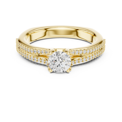 Round Side Stone Lab Grown Diamond Ring