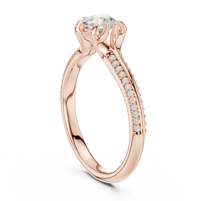 Round Side Stone Lab Grown Diamond Ring