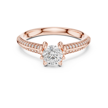 Round Side Stone Lab Grown Diamond Ring