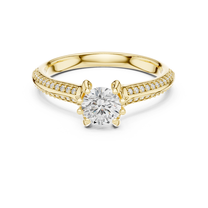 Round Side Stone Lab Grown Diamond Ring