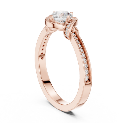 Round Halo Lab Grown Diamond Ring
