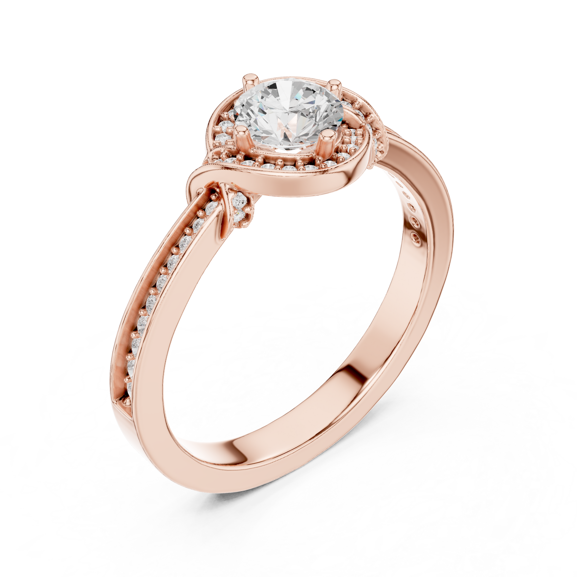 Round Halo Lab Grown Diamond Ring