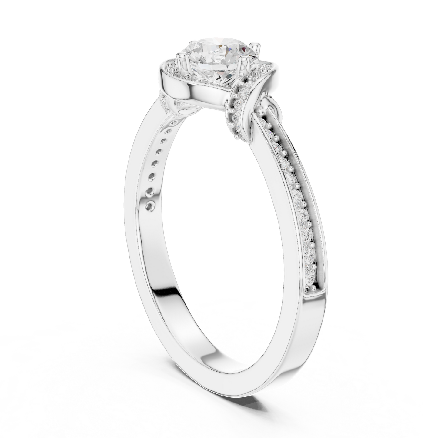 Round Halo Lab Grown Diamond Ring