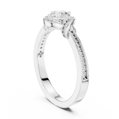 Round Halo Lab Grown Diamond Ring