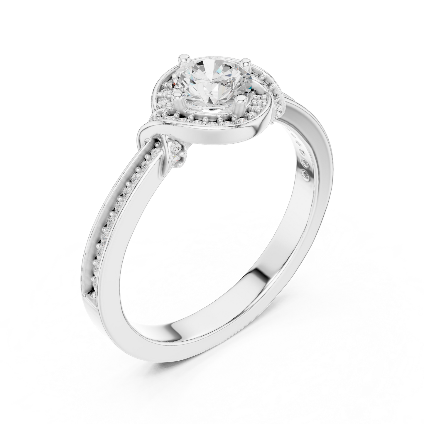 Round Halo Lab Grown Diamond Ring